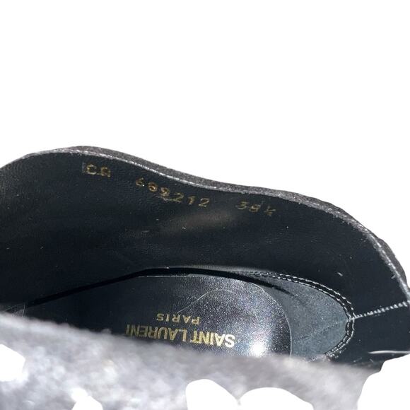 Saint Laurent Silver Monogram Niki Booties In Black Suede  EU 38.5 US 8.5 - Picture 9 of 12